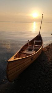 wooden canoe